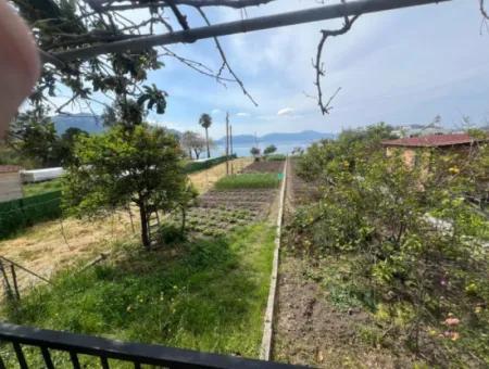 Detached House For Sale On 2000M2 Plot Of Land By The Sea In Marmaris Söğüt Neighborhood. Suitable For Tying A Boat In Front Of It.