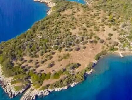 The Island For Sale In The Gulf Of Gökova In Marmaris District Has A Land Area Of 365000M2 And There Is A Registered House In It.